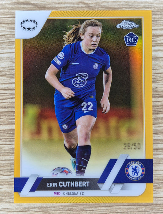 Topps Chrome UEFA Women's Champions League Erin Cuthbert RC Gold 26/50 (#35)