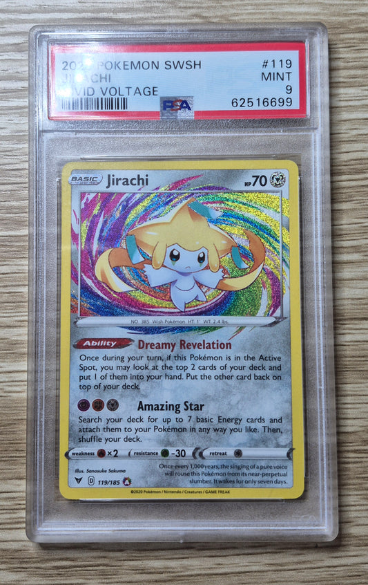 2020 Pokémon SWSH Vivid Voltage 119/185 Jirachi Amazing Rare PSA 9