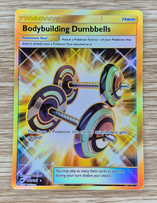 Bodybuilding Dumbbells 161/147 Gold Secret Rare Burning Shadows - Pokemon TCG
