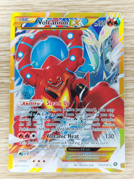 Pokemon 2016 Volcanion EX Secret Rare Steam Siege 115/114