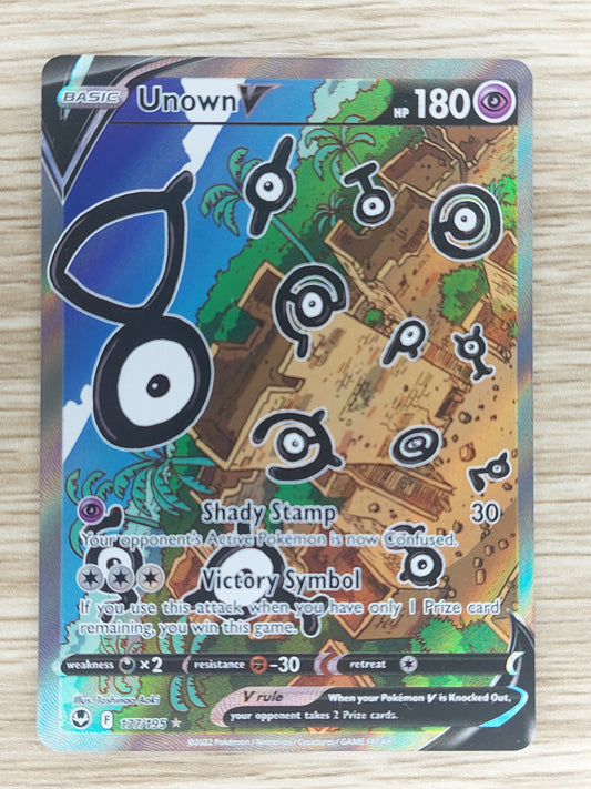 Pokemon 2022 Unown V Alternate Art Silver Tempest 177/195