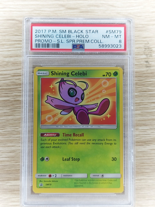 Pokemon 2017 Shining Celebi Black Star Promo SM79 PSA 8