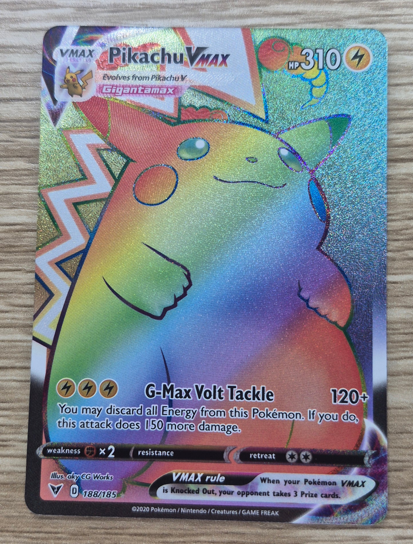 Pokemon 2021 Vivid Voltage 188/185 Rainbow Pikachu Vmax Nr Mt