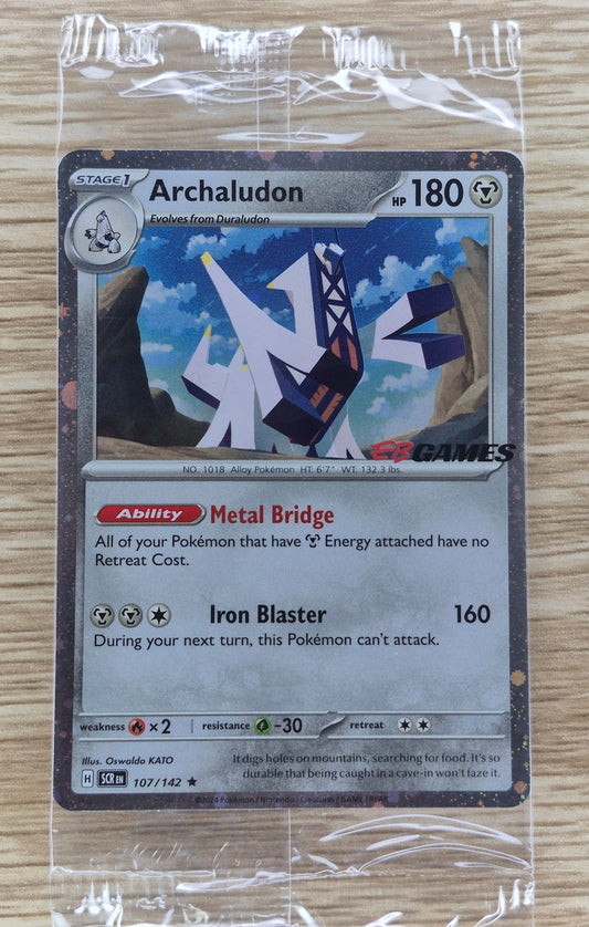 Archaludon - 107/142 - Reverse Holo EB Games Stamp - SEALED Promo - Pokemon Card