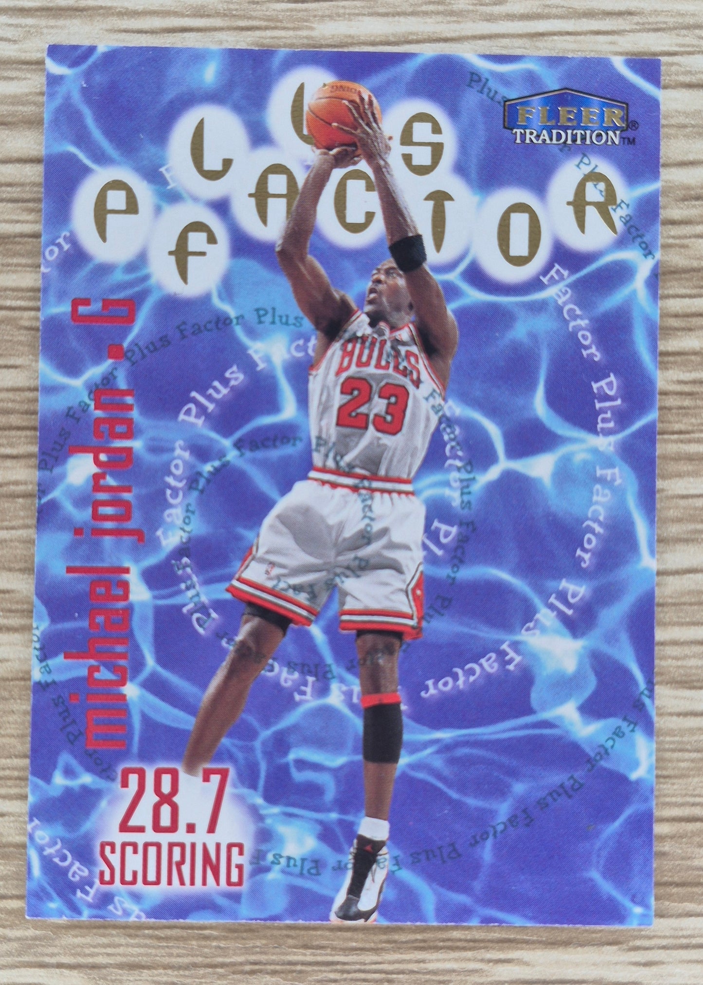 1998 Fleer Tradition PLUS Factor Michael Jordan 28.7 scoring