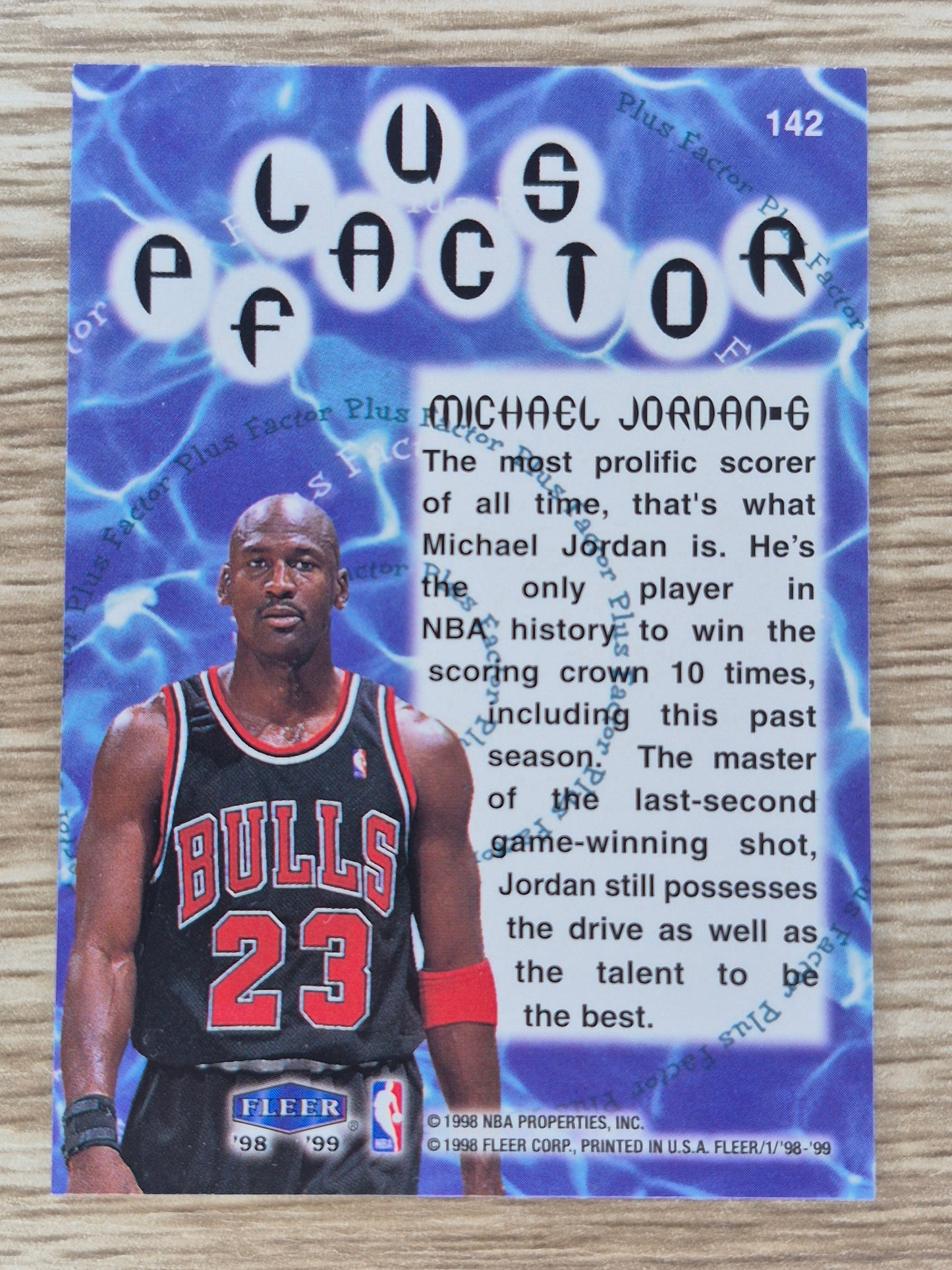 1998 Fleer Tradition PLUS Factor Michael Jordan 28.7 scoring