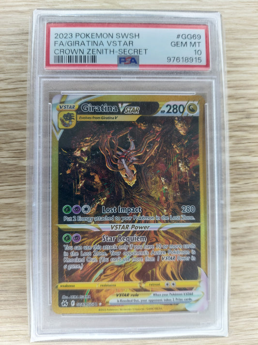 2023 Pokémon SWSH Crown Zenith Full Art Giratina Vstar GG69/GG70 PSA 10