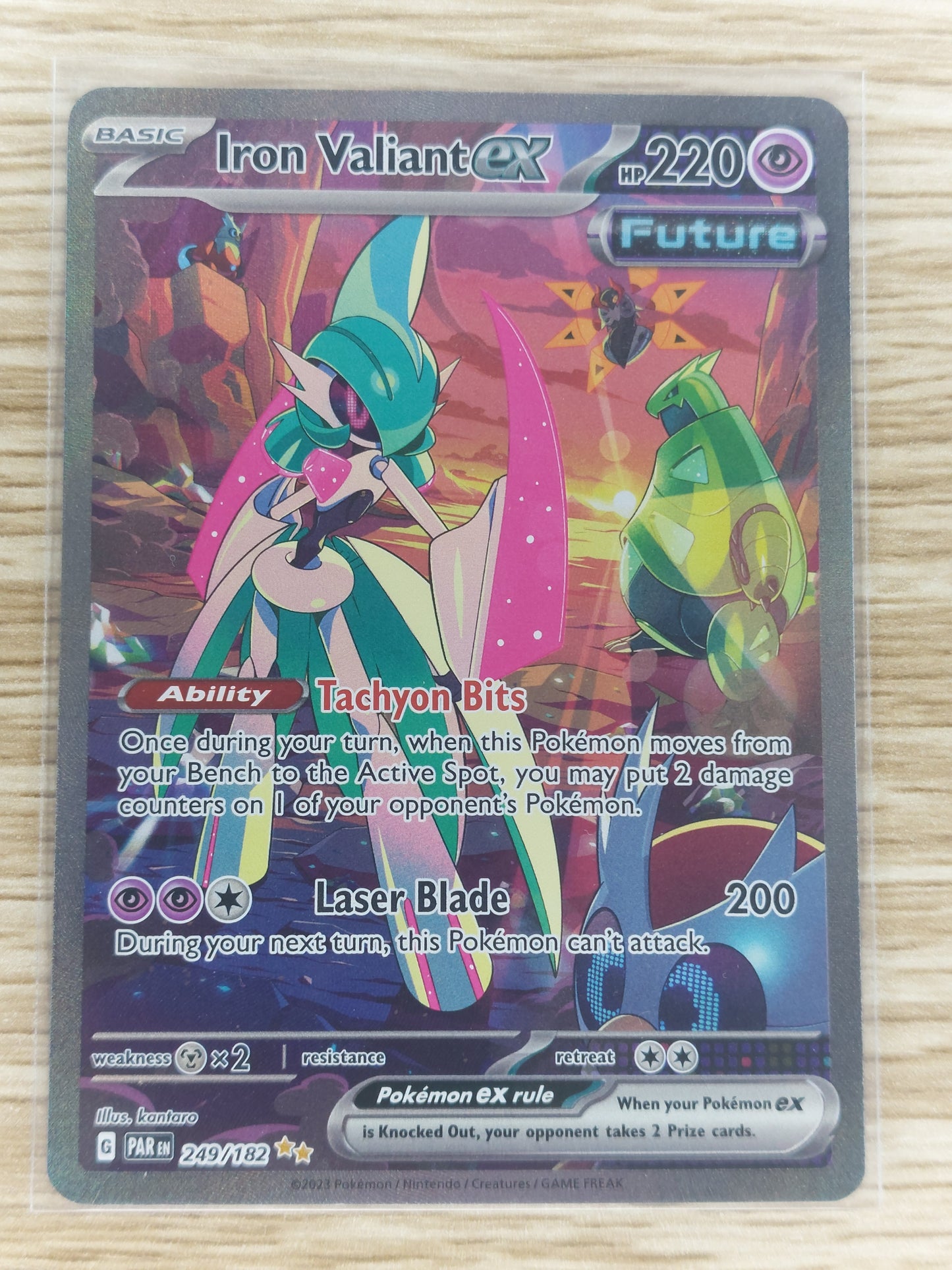 Pokemon 2023 Iron Valiant EX Special Illustration Rare Paradox Rift 249/182