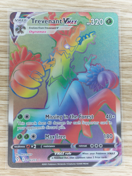 Pokemon 2021 Trevenant Evolving Skies Secret Rainbow Rare 206/203