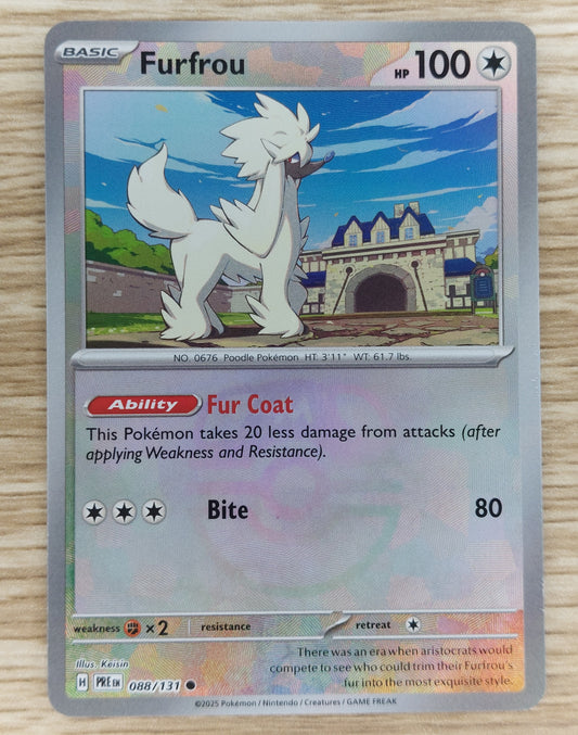 Pokemon 2025 Furfrou Master Ball Prismatic Evolutions 088/131