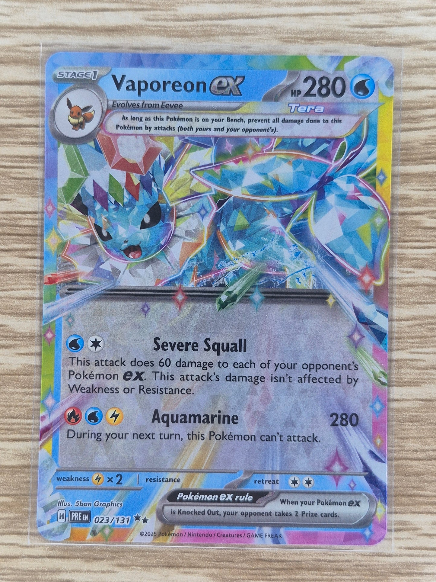 2025 Pokémon Prismatic Evolutions Vaporeon EX 023/131 Ultra Rare