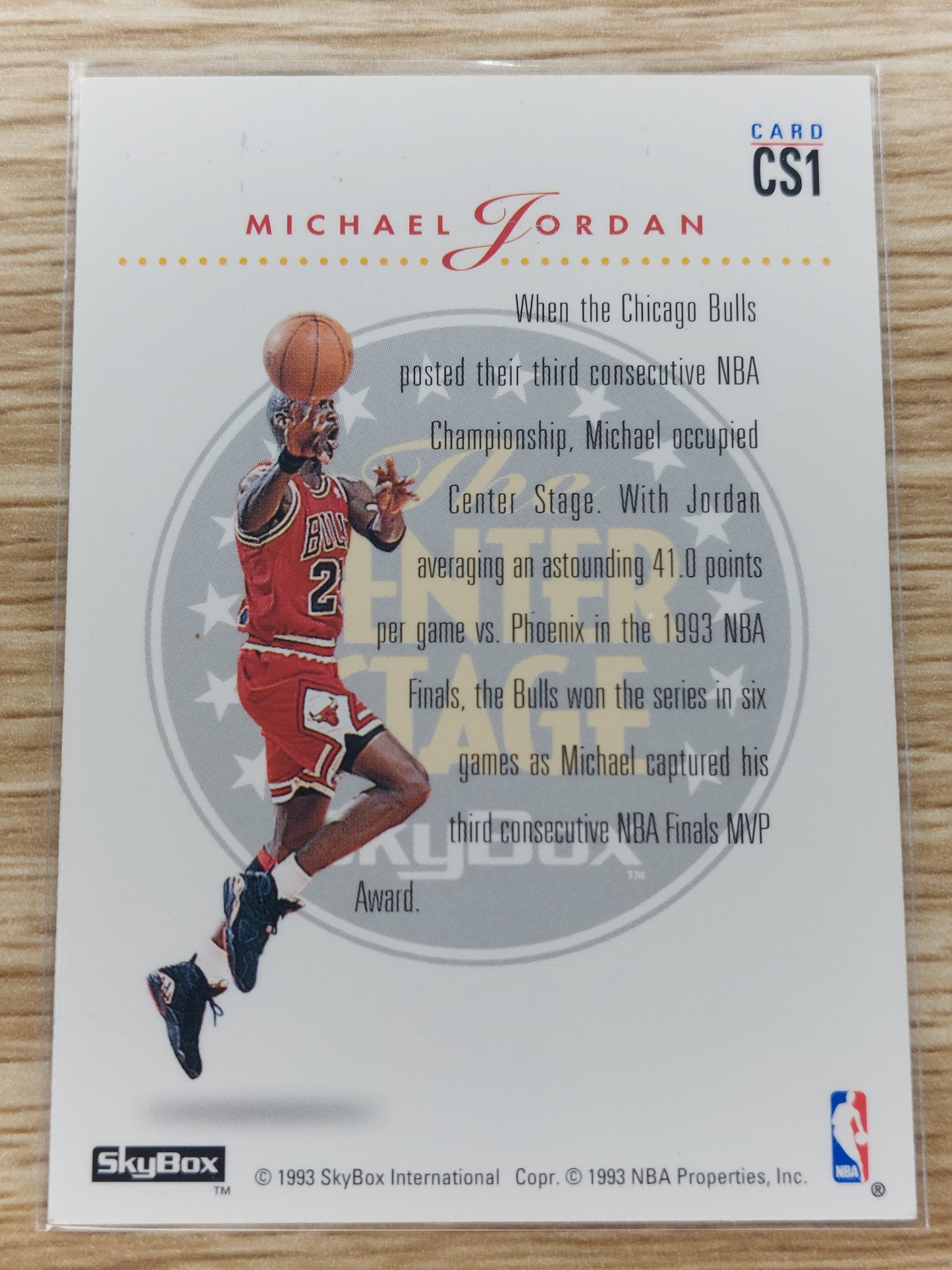 1993 Skybox Michael Jordan The Centre Stage CS1