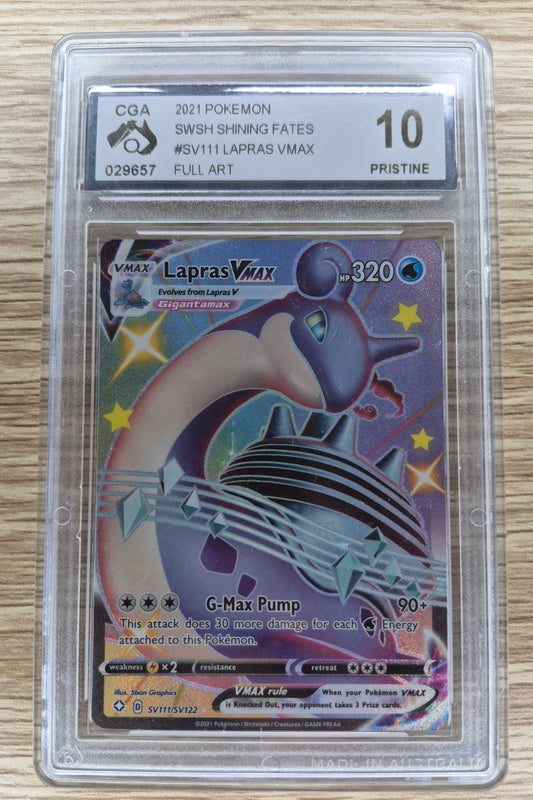 2021 Pokémon SWSH Shining Fates SV111/SV122 Lapras Vmax Full Art CGA Pristine 10