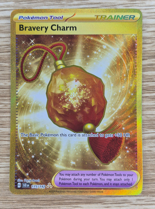 Bravery Charm 175/142 Stellar Crown Gold Hyper Rare NM/M Pokemon