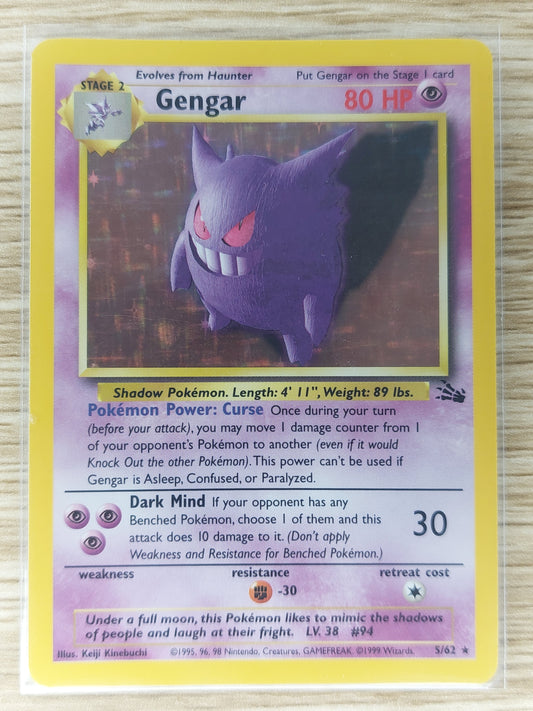 Pokemon 1999 Gengar Holo Rare Fossil 5/62