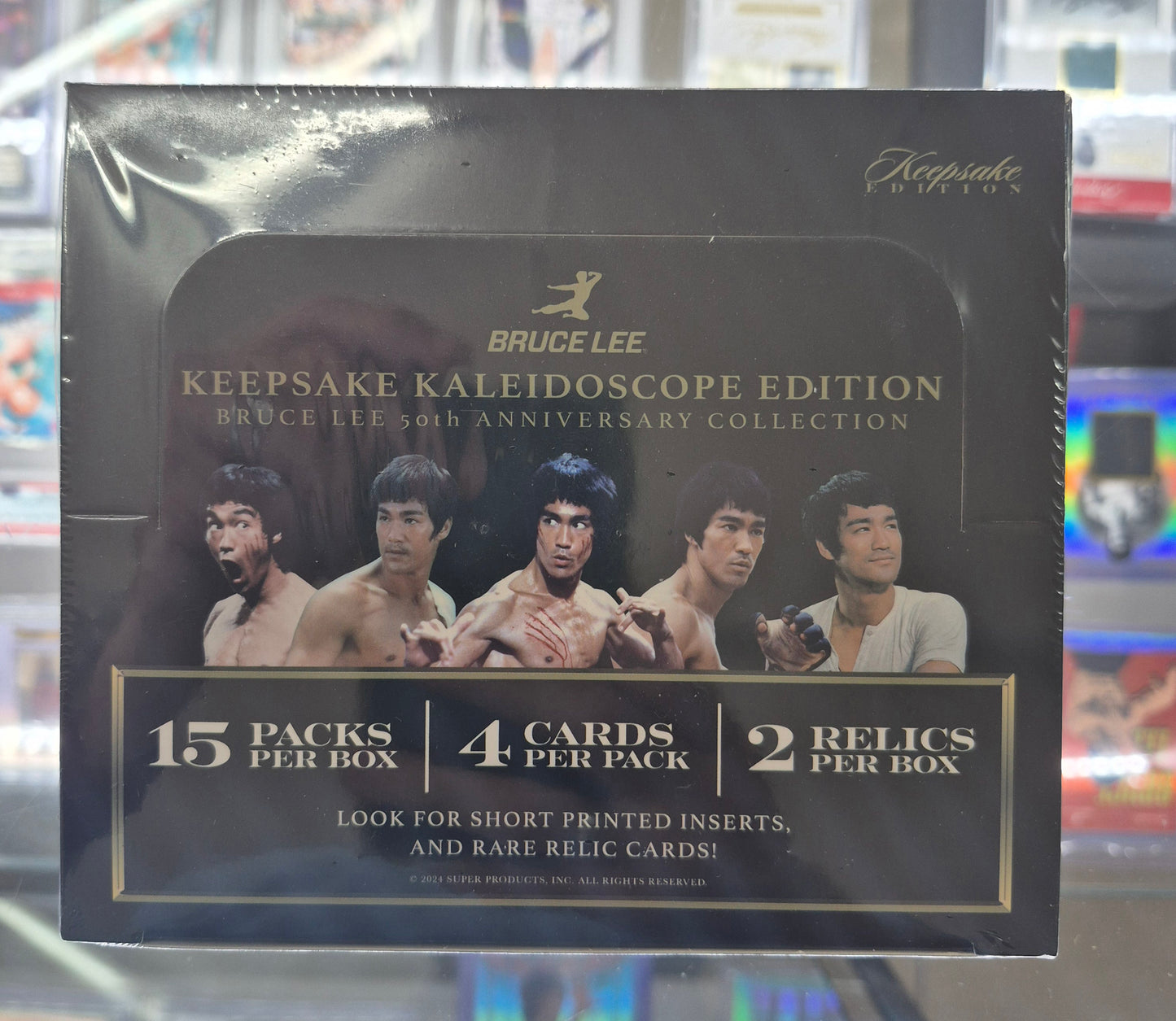 Keepsake Kaleidoscope Edition Bruce Lee Collection 50th Anniversary Hobby Box - 2 Relics,2 numbered per box