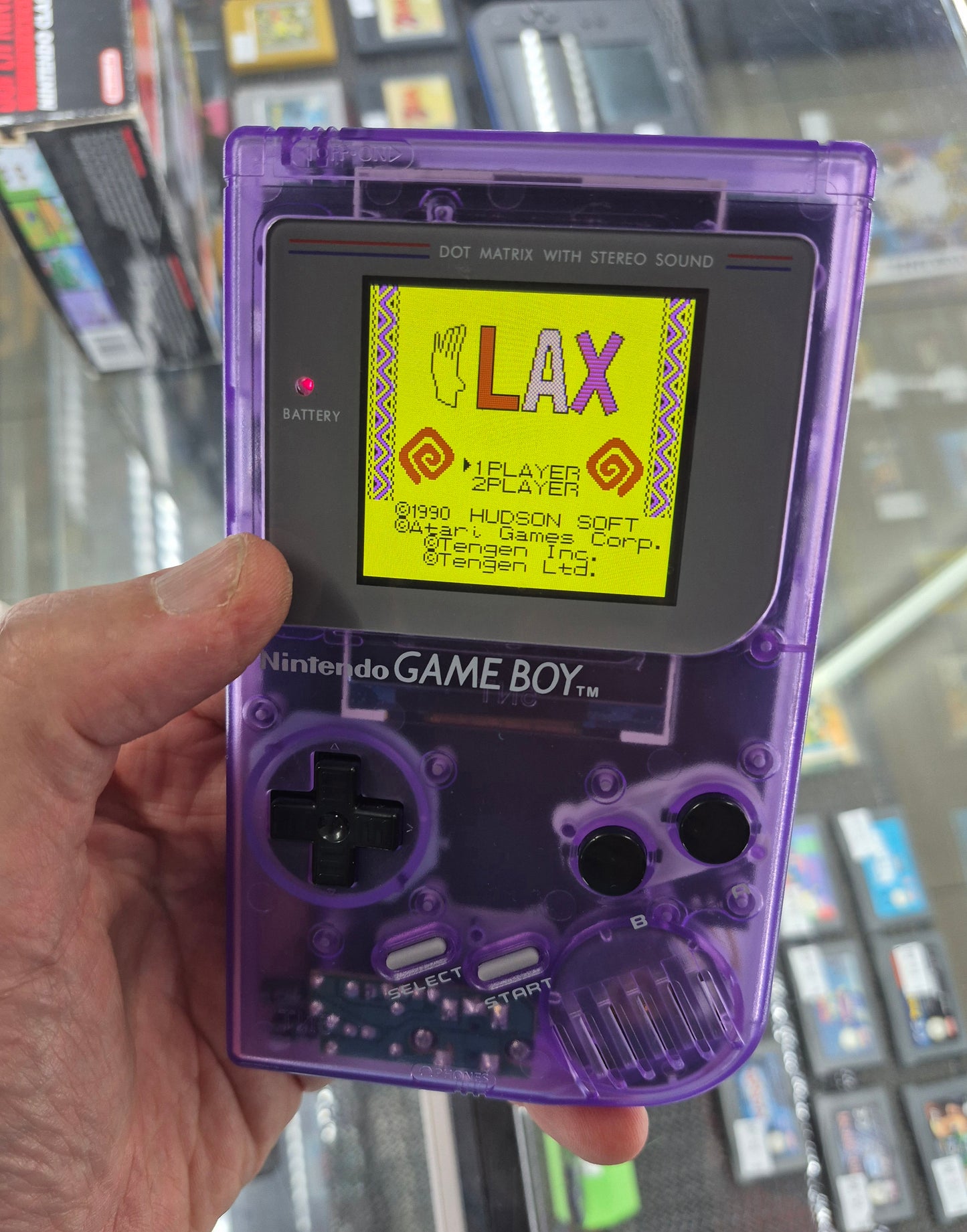 1989 Nintendo Gameboy Game Boy Original DMG-01 IPS BACKLIT SCREEN-CLEAR PURPLE CASE