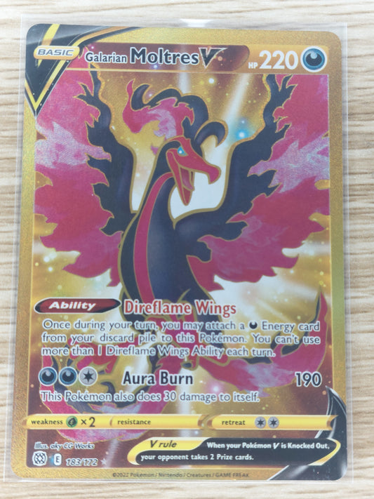 Pokemon 2022 Moltres V Secret Rare Brilliant Stars 183/172