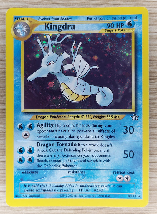 Pokemon 2000 Kingdra Holo Rare With Swirl Neo Genesis 8/111