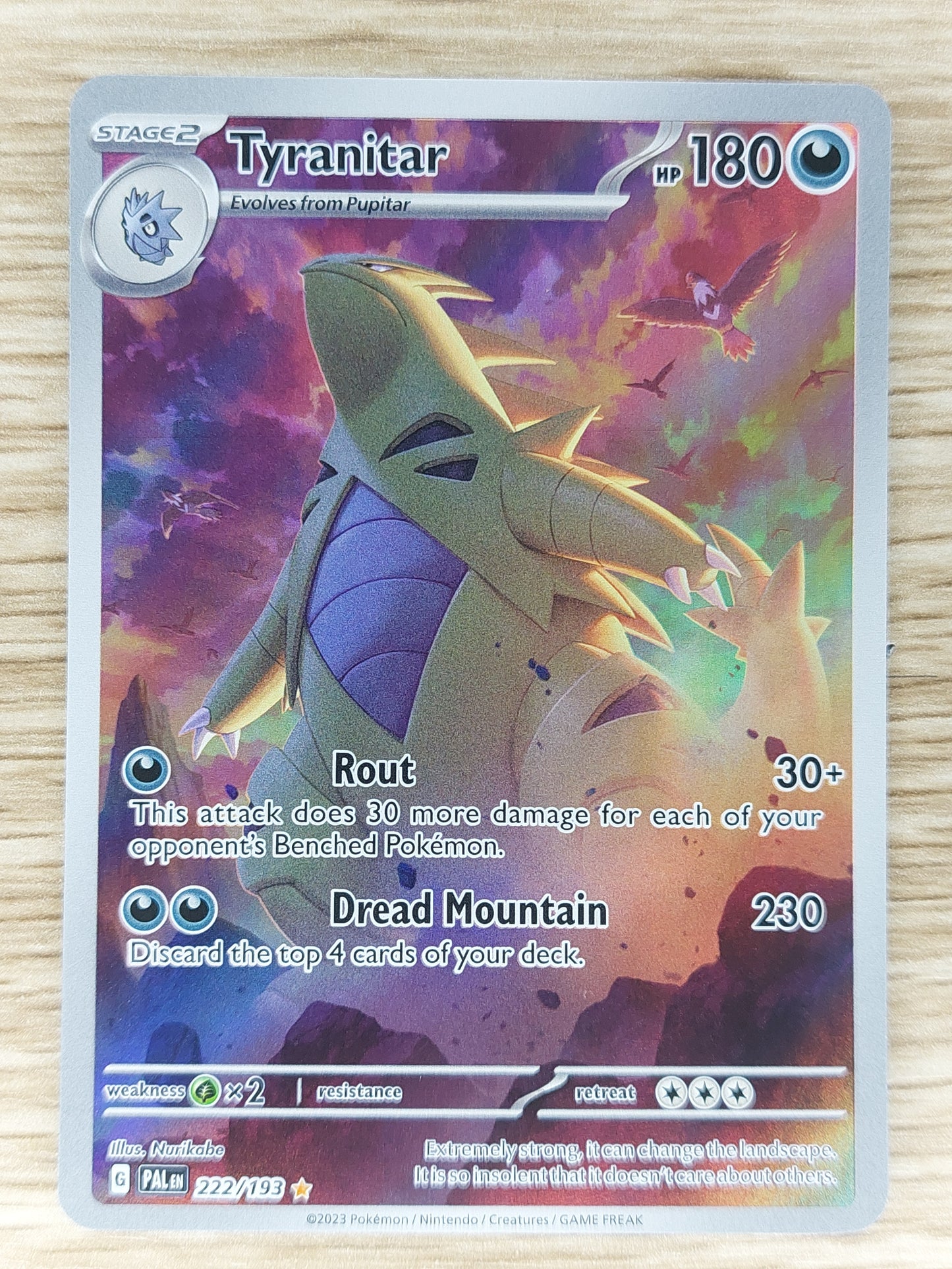 Tyranitar 222/193 NM Illustration Rare Pokemon TCG - Paldea Evolved