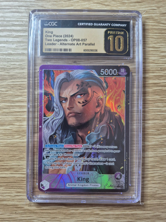 One-Piece OP08-057 King Alt Art Leader CGC PRISTINE 10