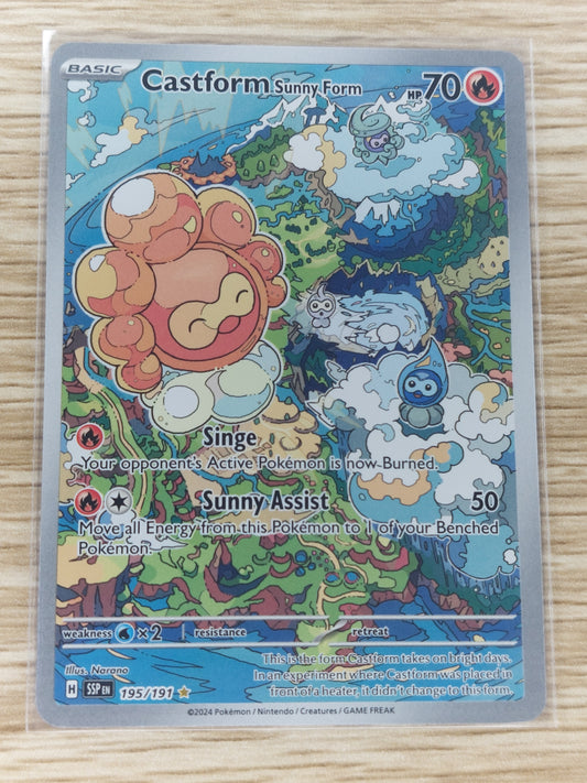 Pokemon 2024 Castform Illustration Rare Surging Sparks 195/191