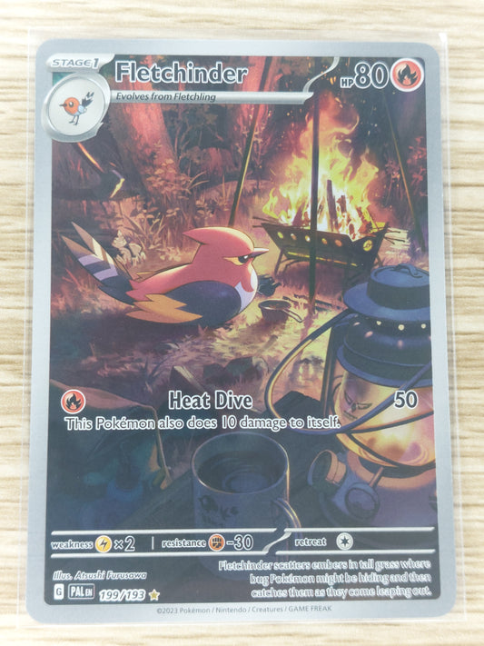 Pokemon 2023 Fletchinder Illustration Rare Paldea Evolved 199/193