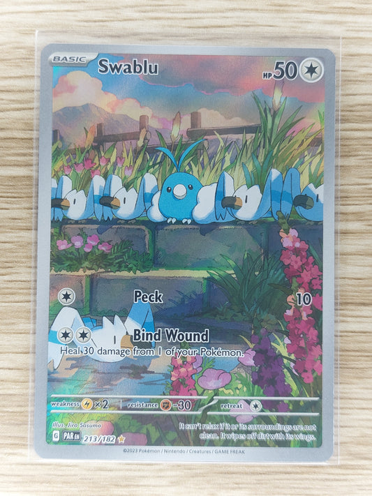 Pokemon 2023 Swablu Illustration Rare Paradox Rift 213/182
