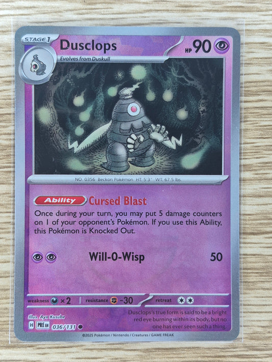 2025 Pokémon Prismatic Evolutions 036/131 Dusclops Reverse Holo Master Ball