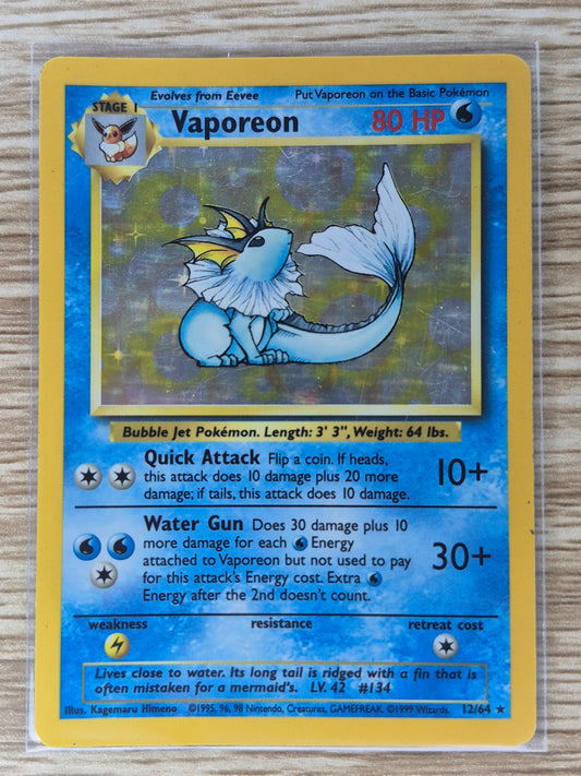 Pokemon Jungle 12/64 Vaporeon Holo No Symbol MP