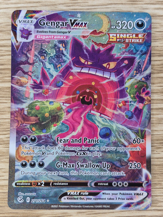 Gengar VMAX ALT ART Pokemon 2021 Sword & Shield Fusion Strike 271/264 Secret Rare