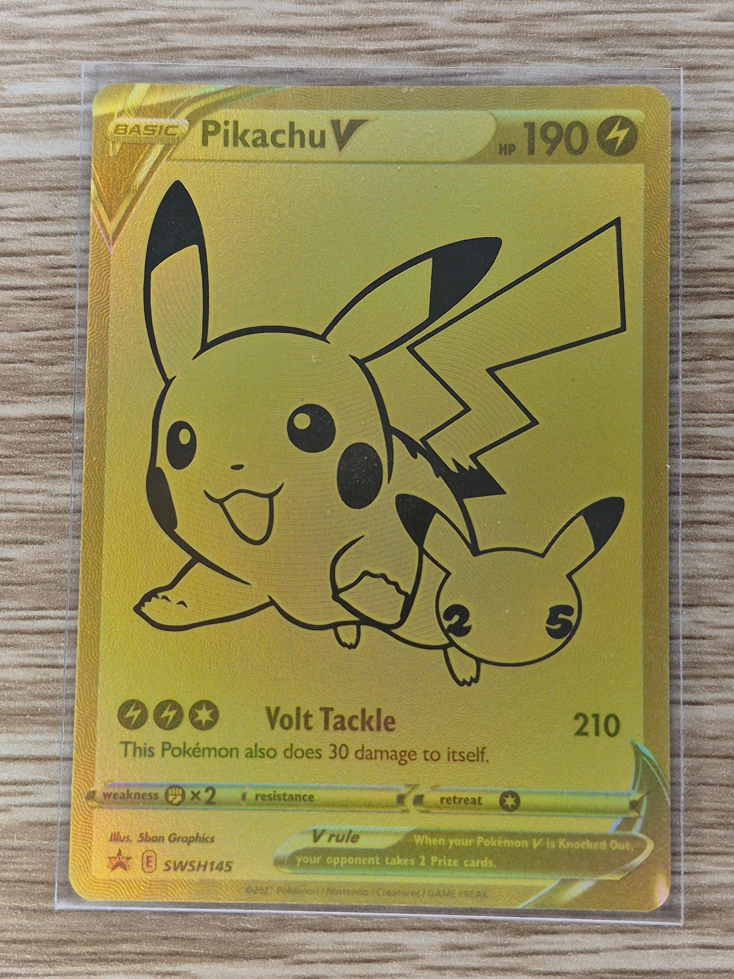 Pokemon Celebrations SWSH145 Gold Pikachu V Sealed