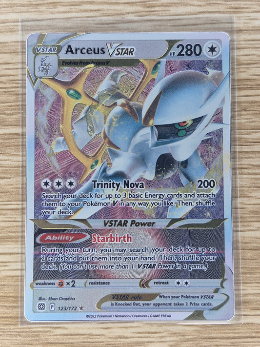2022 Pokemon 123/172 Arceus V Star Metal Promo Card