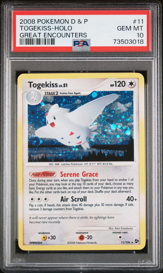 2008 Pokemon TCG Diamond & Pearl Great Encounters 11/106 Togekiss Holo PSA 10