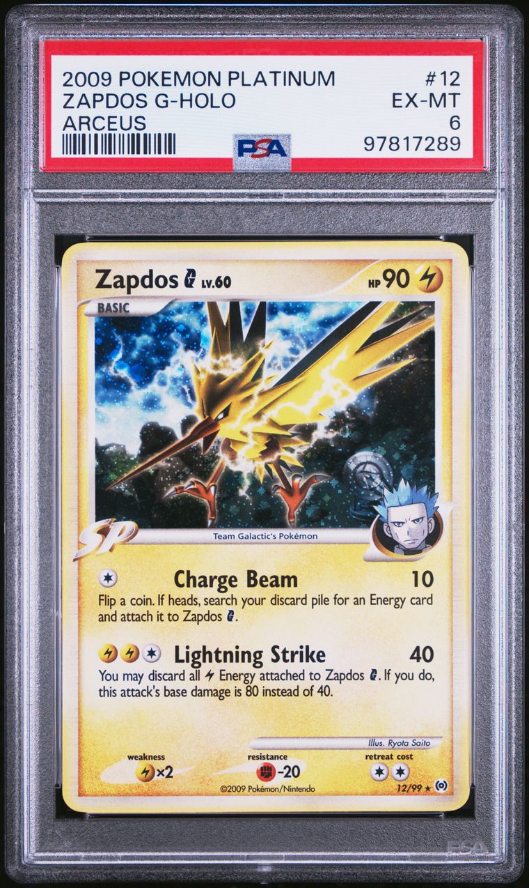 2009 Pokémon Platinum 12/99 Zapdos Lv.60 G-Holo PSA 6 EX-MT