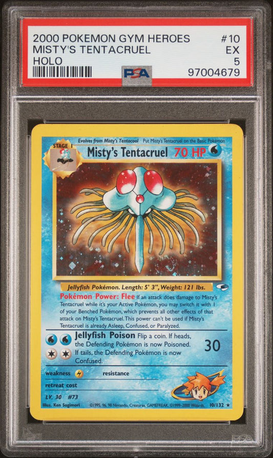 2000 Pokémon Gym Heroes 10/132 Misty's Tentacruel Holo PSA 5 EX