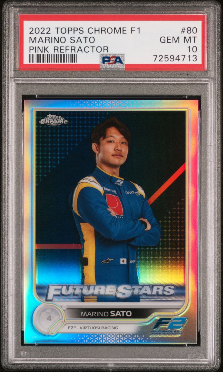 2022 Topps Chrome F1 #80 Marino Sato Future Stars Pink #/75  PSA 10 POP 1 !