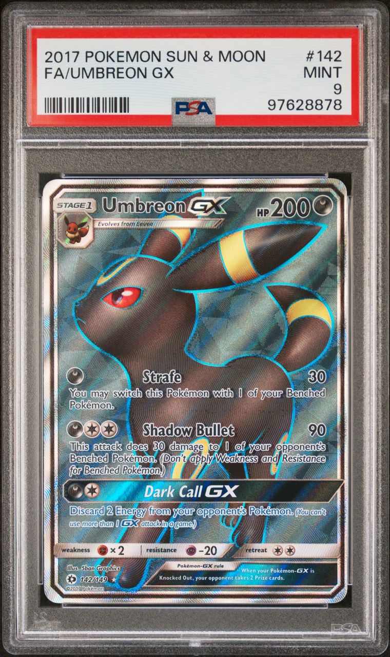 2017 Pokémon Sun & Moon 142/149 Umbreon GX Full Art PSA 9