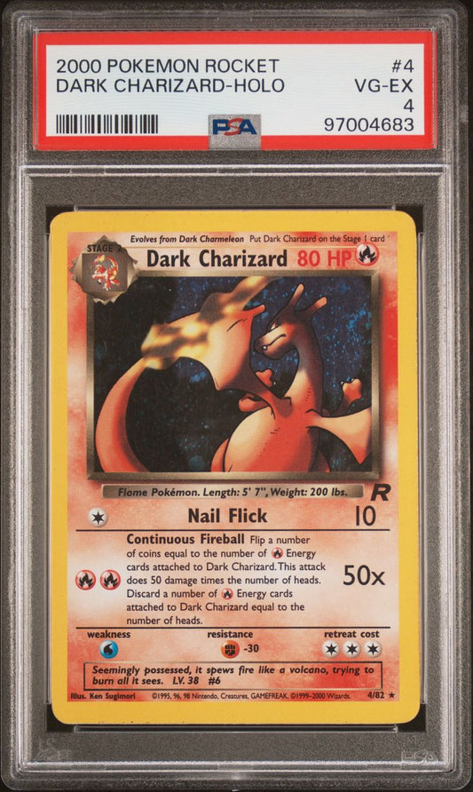 2000 Pokémon Rocket 4/82 Dark Charizard Holo PSA 4 VG-EX