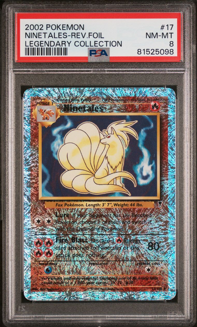 2002 Pokemon Legendary Collection 17/110 Ninetales Reverse Foil PSA 8