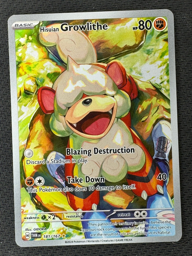 2024 Pokemon Twilight Masquerade 181/167 Hisuian Growlithe Art Rare