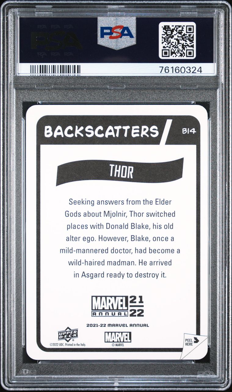 2021 Upper Deck Marvel Annual B14 Thor Backscatter PSA 8