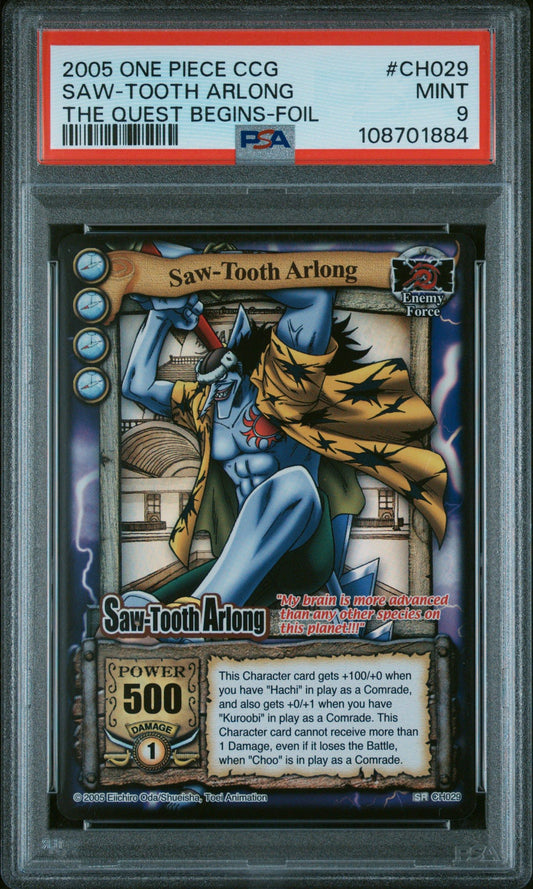 2005 One-Piece CCG CH029 Saw-Tooth Arlong - FOIL  PSA 9