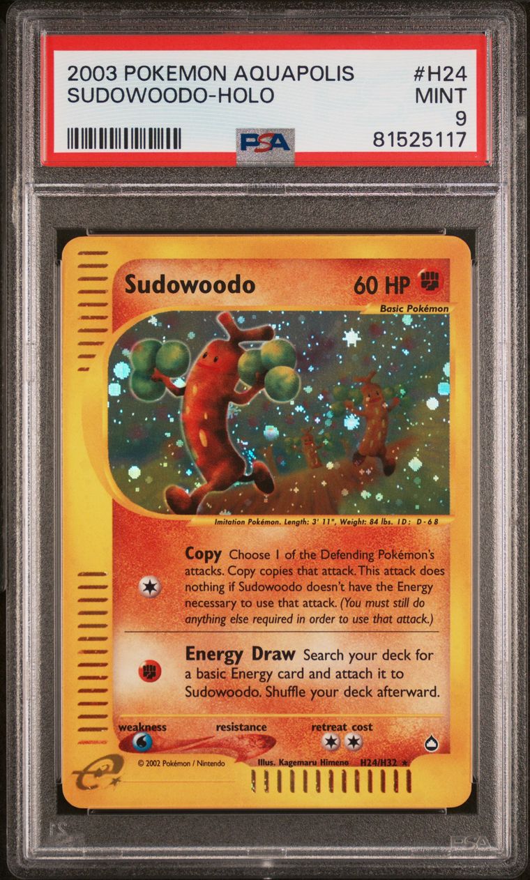 2003 Pokemon Aquapolis H24/H32 Sudowoodo Holo PSA 9