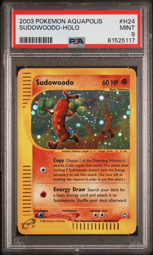 2003 Pokemon Aquapolis H24/H32 Sudowoodo Holo PSA 9