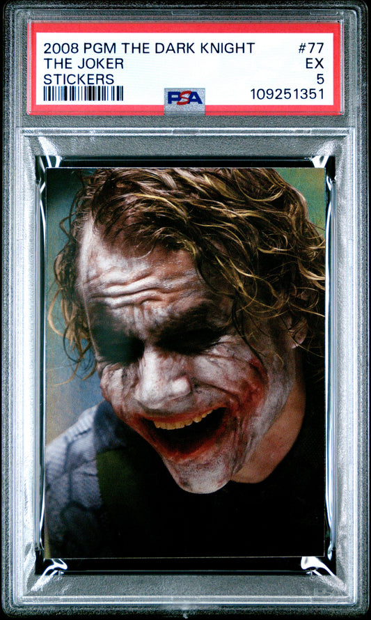 2008 PGM The Dark Knight #77 The Joker Stickers PSA 5 EX