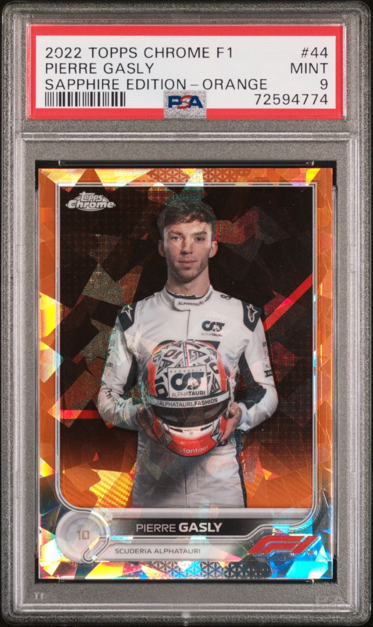 2022 Topps Chrome F1 Sapphire Edition #44 Pierre Gasly Portrait Orange 06/25  PSA 9