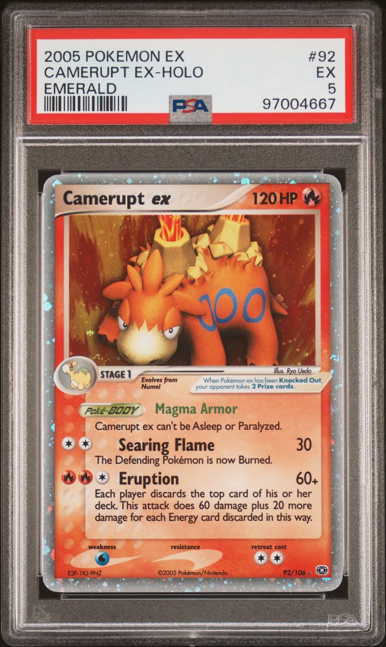 2005 Pokémon Emerald 92/106 Camerupt ex Holo PSA 5 EX