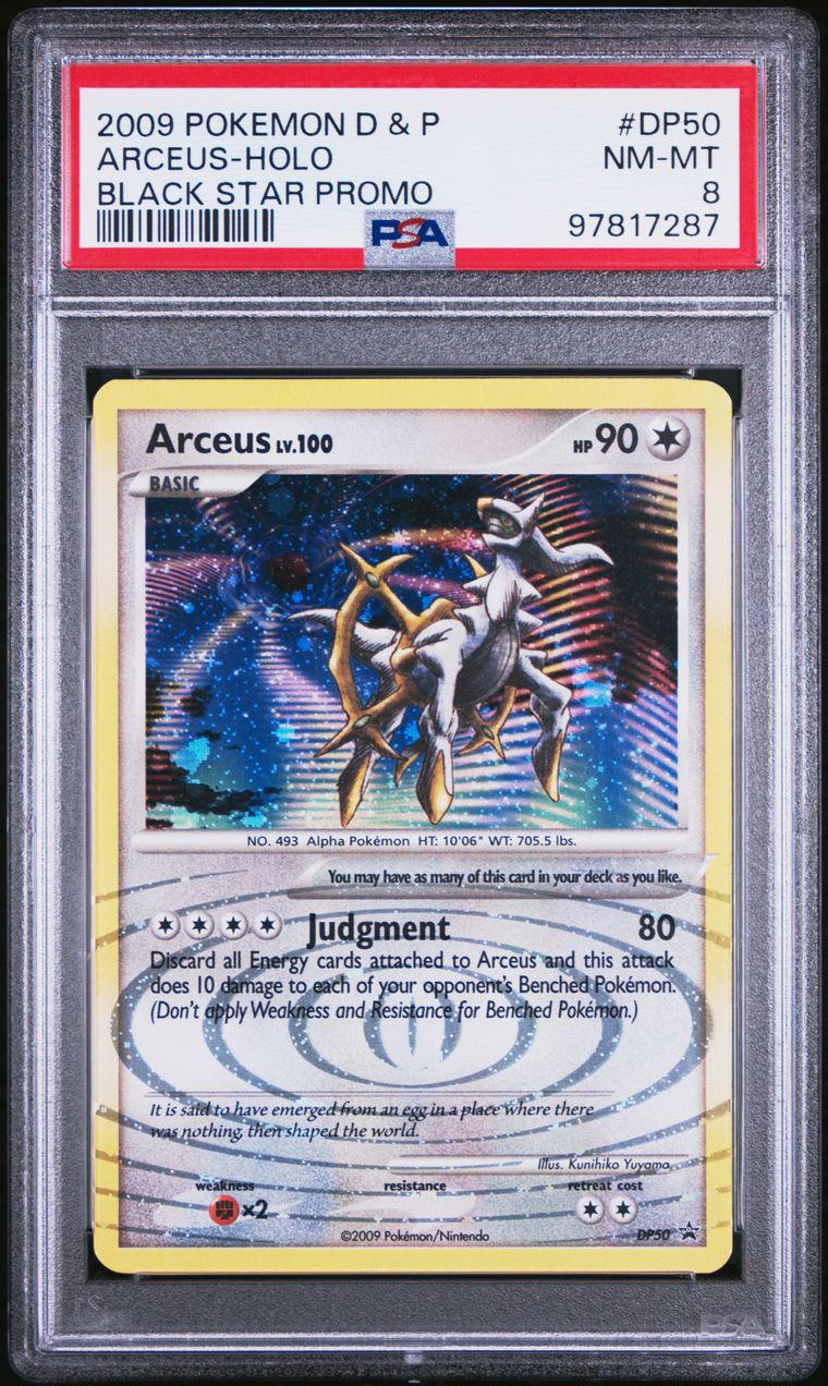 2009 Pokémon Diamond & Pearl DP50 Arceus Holo Black Star Promo PSA 8 NM-MT