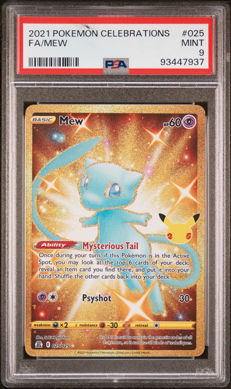 2021 Pokemon Celebrations 025/025 Full Art Mew Gold PSA 9